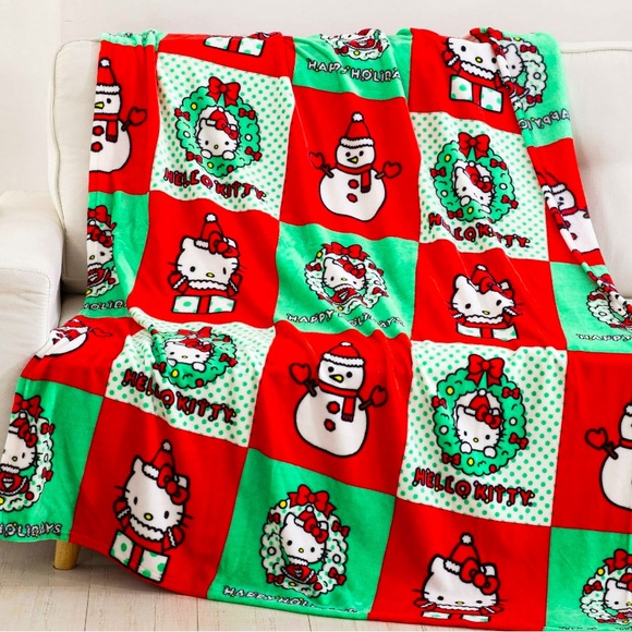 Hello Kitty Other - Brand new super soft and bright colors Hello Kitty Christmas throw.